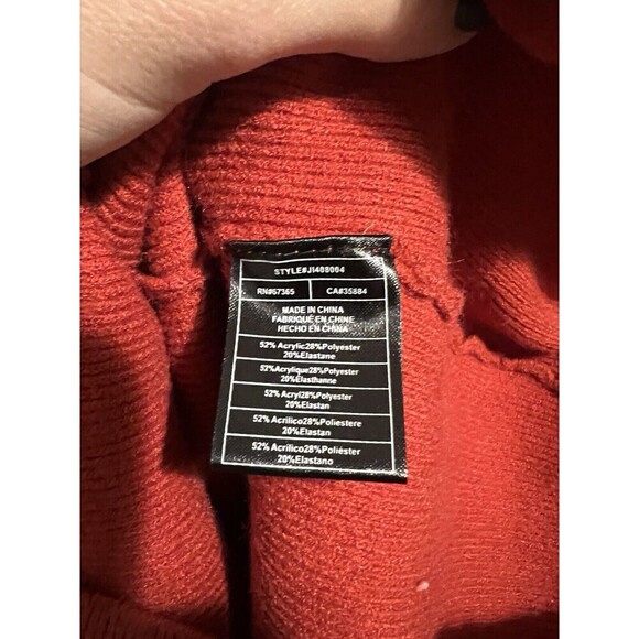 Jack BB Dakota Sweater Dress Womens Size Medium Tuscon Red Orange Balloon Sleeve - Picture 3 of 4